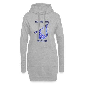 Hang out with me - Hoodie-Kleid - Grau meliert - Vorne