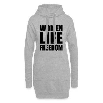 Women life freedom - Hoodie-Kleid - Grau meliert - Vorne
