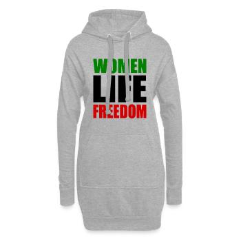 Women life freedom - Hoodie-Kleid - Grau meliert - Vorne