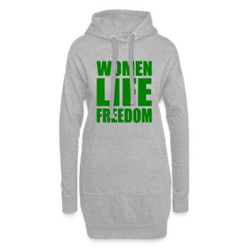 Women life freedom - Sweat-shirt à capuche long Femme - gris chiné - Devant