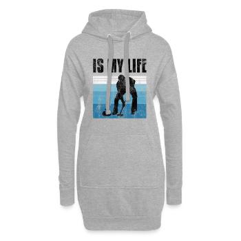 Curling is my life Curler Eisstockschießen Retro - Hoodie Dress - heather grey - Front