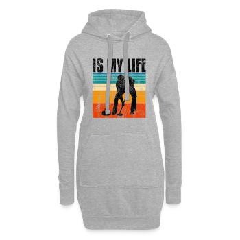 Curling is my life Curler Eisstockschießen Retro - Hoodie Dress - heather grey - Front