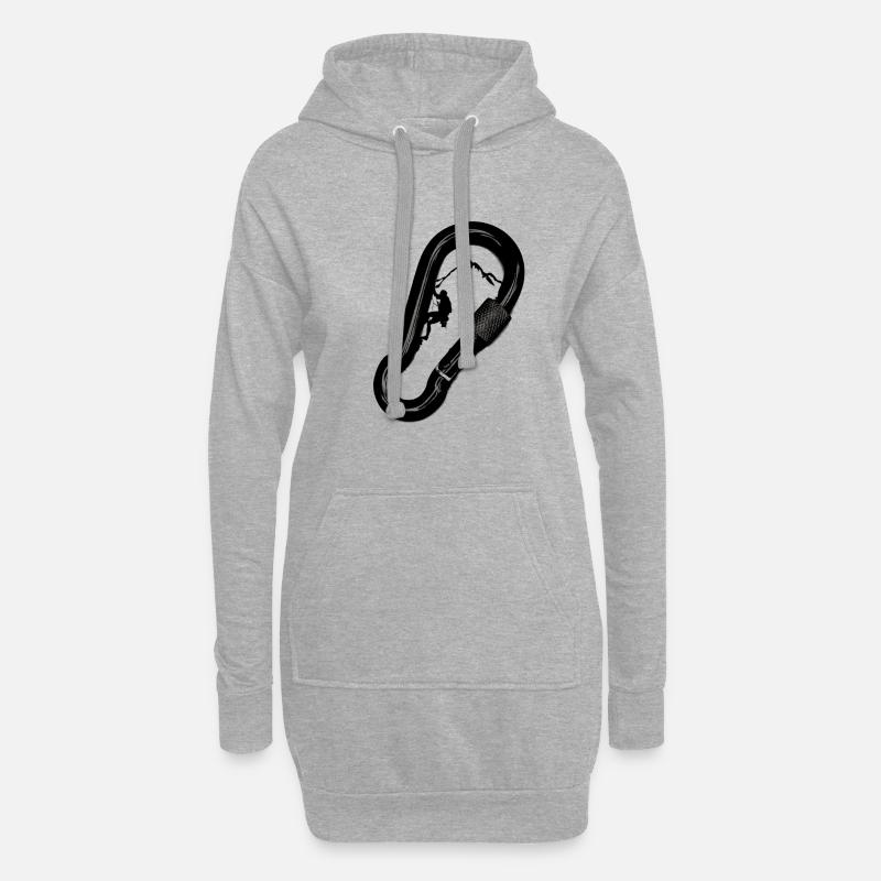 Klettern - Hoodie-Kleid - Grau meliert