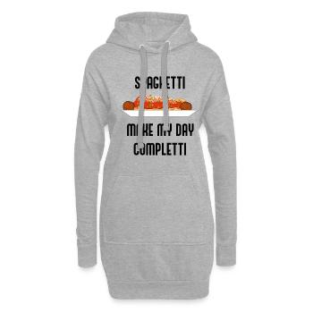 Spaghetti machen alles Completti Ironic Quote - Hoodie-Kleid - Grau meliert - Vorne