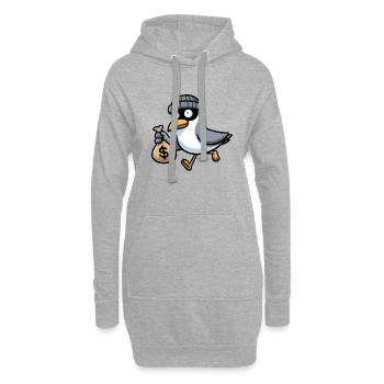 Voleur de banque voleur de la mer du Nord gangster mouette banque d’argent - Sweat-shirt à capuche long Femme - gris chiné - Devant