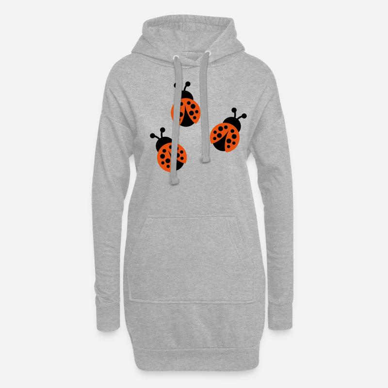 Marienkäfer - Hoodie-Kleid - Grau meliert