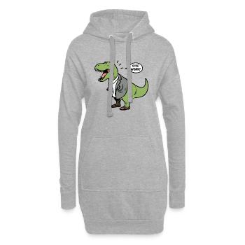 Büro Good Work T-Rex Dino Dinosaurier Anzug - Hoodie-Kleid - Grau meliert - Vorne