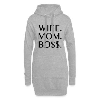 Femme Maman Boss - Sweat-shirt à capuche long Femme - gris chiné - Devant