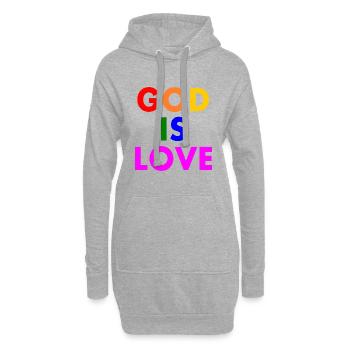 God is love - Sweat-shirt à capuche long Femme - gris chiné - Devant