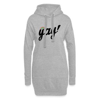 Yay Gay - Sweat-shirt à capuche long Femme - gris chiné - Devant