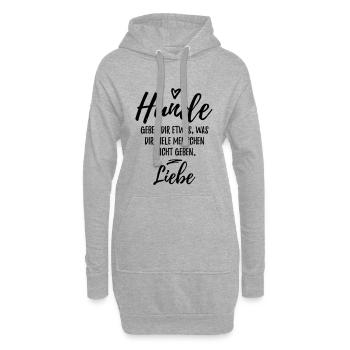 Hunde geben dir Liebe - Hoodie-Kleid - Grau meliert - Vorne