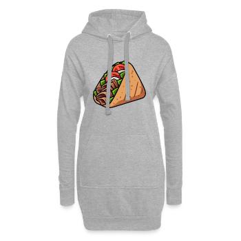 Döner Kebab Dürüm Yufka Sandwich Cuisine de rue allemande - Sweat-shirt à capuche long Femme - gris chiné - Devant