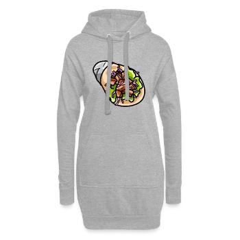 Lahmacun Döner Kebab Dürüm Yufka Sandwich Chou Rouge - Sweat-shirt à capuche long Femme - gris chiné - Devant