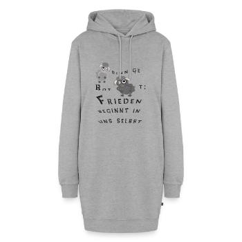 Frieden beginnt in uns selbst - Hoodie-Kleid - Grau meliert - Vorne