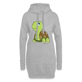 tortue - Sweat-shirt à capuche long Femme - gris chiné - Devant