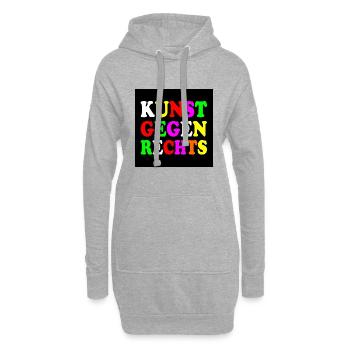 Kunst gegen rechts - Hoodie-Kleid - Grau meliert - Vorne