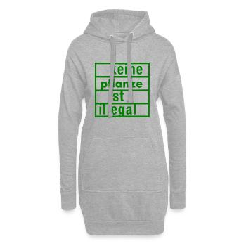 keine pflanze ist illegal - Hoodie-Kleid - Grau meliert - Vorne