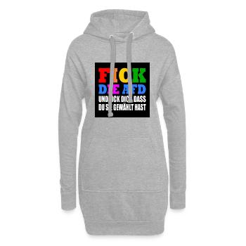 fick die afd und fick dich dass du sie gewählt has - Hoodie-Kleid - Grau meliert - Vorne