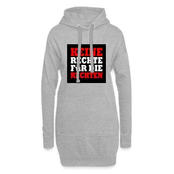 keine rechte für die rechten - Hoodie-Kleid - Grau meliert - Vorne