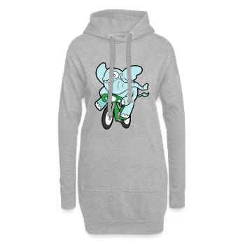 Éléphant drôle drôle mignon - Sweat-shirt à capuche long Femme - gris chiné - Devant