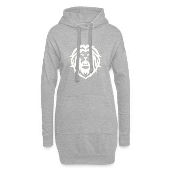 Lion rugit - Sweat-shirt à capuche long Femme - gris chiné - Devant