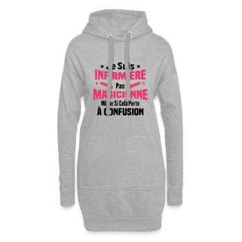 Je suis une infirmière pas magicienne - Sweat-shirt à capuche long Femme - gris chiné - Devant