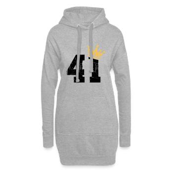 41 Krone 41. Geburtstag 41 Jahre - Hoodie-Kleid - Grau meliert - Vorne