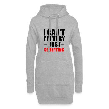 Très occupé à sculpter - Sweat-shirt à capuche long Femme - gris chiné - Devant