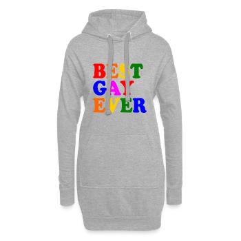 Best gay ever - Sweat-shirt à capuche long Femme - gris chiné - Devant