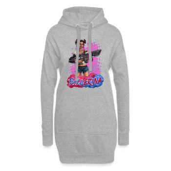 Ballerina | Gamer Girl Design by Highryse - Hoodie-Kleid - Grau meliert - Vorne