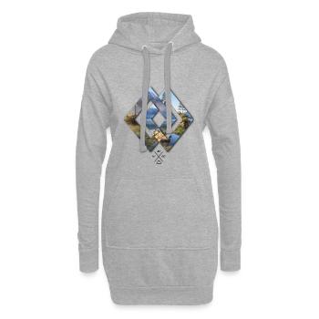 Raute Berchtesgaden Hintersee Inseln - Hoodie-Kleid - Grau meliert - Vorne