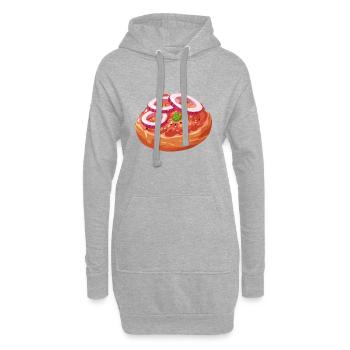 Bande dessinée Mettbrötchen Mett Hack Brötchen Zwiebeln - Sweat-shirt à capuche long Femme - gris chiné - Devant