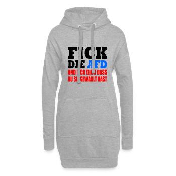fick die afd - Hoodie-Kleid - Grau meliert - Vorne