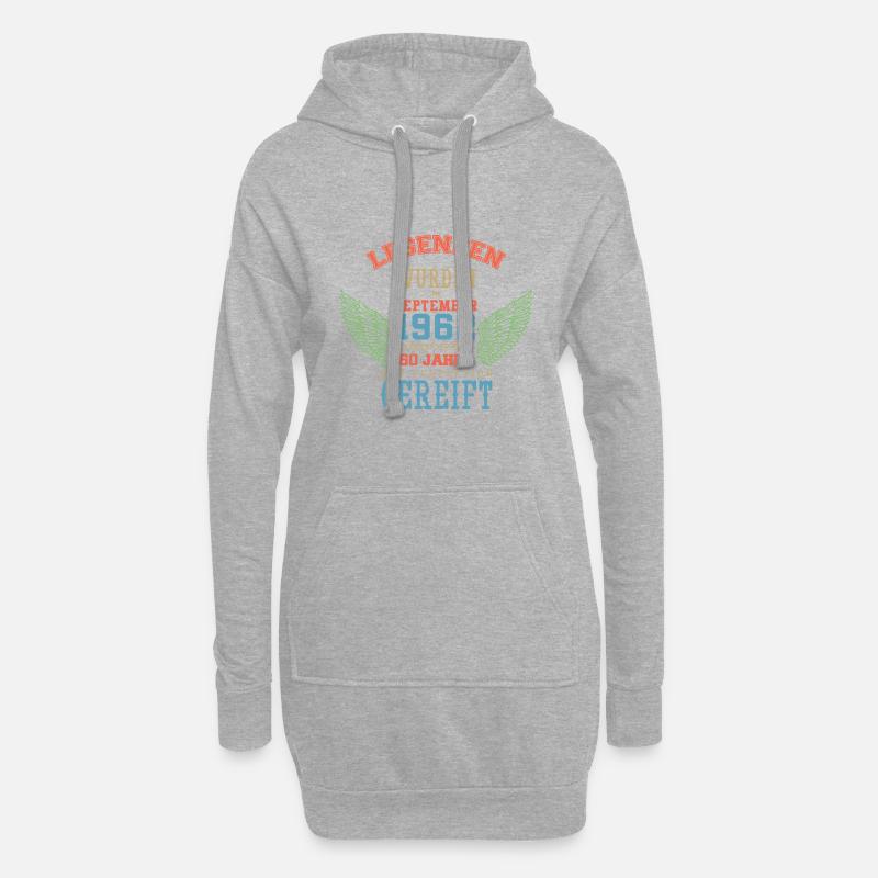September 1962 - 60. Geburtstag Geschenk. Awesome. - Hoodie-Kleid - Grau meliert
