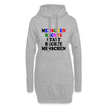 menschenrechte statt rechte menschen - Hoodie-Kleid - Grau meliert - Vorne