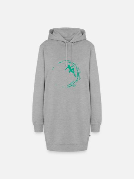Bouldering - Hoodie-Kleid - Grau meliert