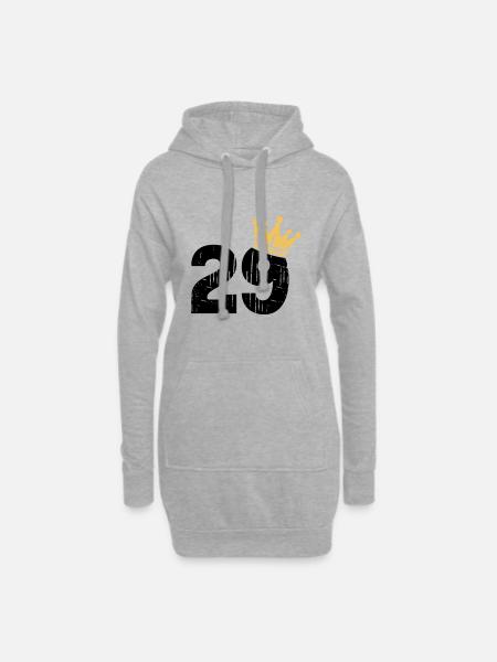 29 Krone 29. Geburtstag 29 Jahre - Hoodie-Kleid - Grau meliert