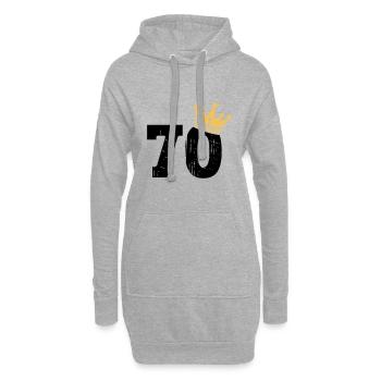 70 Krone 70. Geburtstag 70 Jahre - Hoodie-Kleid - Grau meliert - Vorne