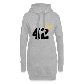 42 Couronne 42e anniversaire 42 ans - Sweat-shirt à capuche long Femme - gris chiné - Devant