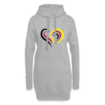 EM2018 DE (Herz) - Hoodie-Kleid - Grau meliert - Vorne