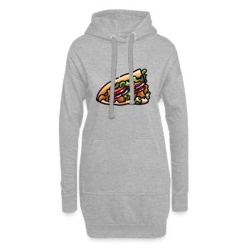 Döner Kebab Dürüm Yufka Dönerfleisch Pain plat - Sweat-shirt à capuche long Femme - gris chiné - Devant