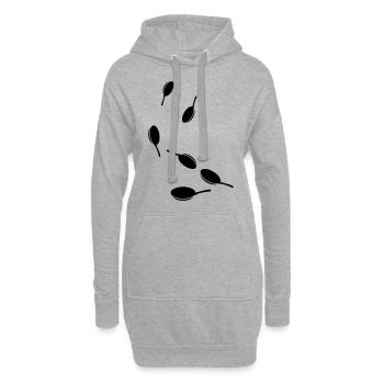 Icône Pan - Sweat-shirt à capuche long Femme - gris chiné - Devant