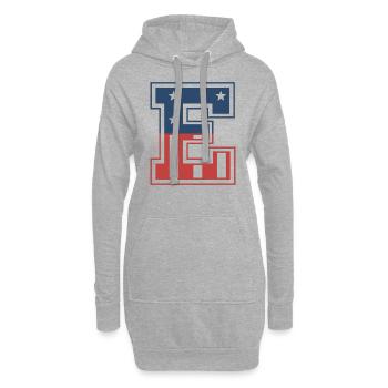 Lettre E États-Unis - Sweat-shirt à capuche long Femme - gris chiné - Devant