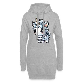 Licorne d’hiver Animal bébé bande dessinée - Sweat-shirt à capuche long Femme - gris chiné - Devant