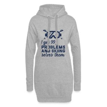 Sports d'hiver - Ski - Après-ski - Cadeau - Sweat-shirt à capuche long Femme - gris chiné - Devant