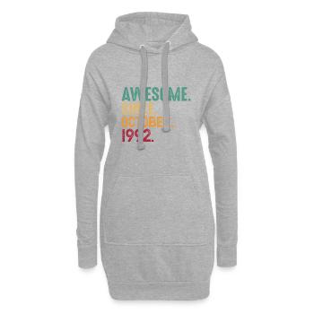 Oktober 1992 - 30. Geburtstag Geschenk. Legende. - Hoodie-Kleid - Grau meliert - Vorne