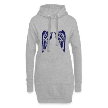 ailes d'ange - Sweat-shirt à capuche long Femme - gris chiné - Devant
