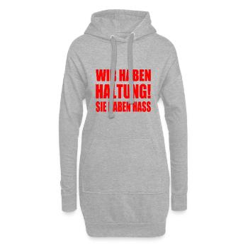 wir haben haltung sie haben hass - Hoodie-Kleid - Grau meliert - Vorne