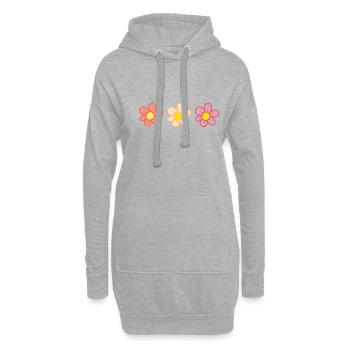 Fleurs - Sweat-shirt à capuche long Femme - gris chiné - Devant