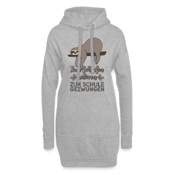 Zum Schlafen geboren Zur Schule gezwungen - Hoodie-Kleid - Grau meliert - Vorne